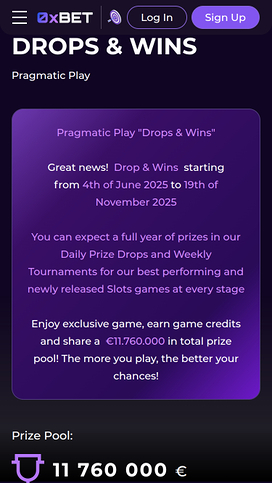 0XBet Casino Mobile Drops and Wins