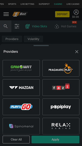 1Bet Casino Mobile Game Developers