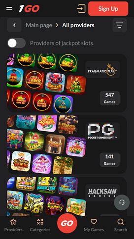 Desarrolladores de juegos móviles de 1GO Casino