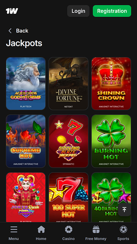 1win Casino Mobile Jackpot