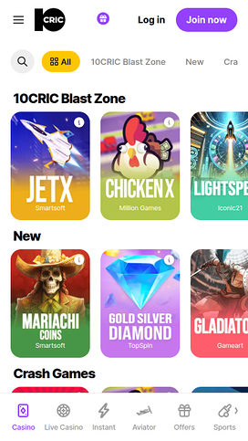 10cric Casino Mobile Games