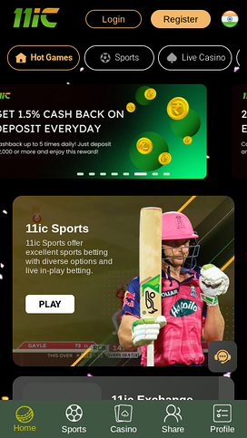 11ic Casino Mobile Homepage
