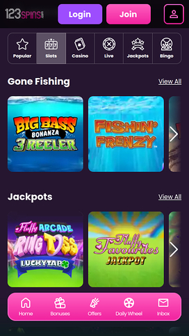 123Spins Casino Mobile Games