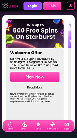 123Spins Casino Mobile Promotions