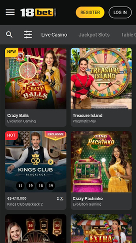 18Bet Casino Mobile Live Dealer