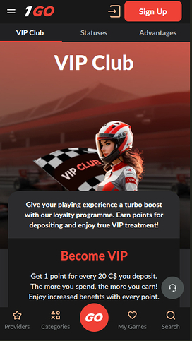 Programa VIP móvil de 1GO Casino
