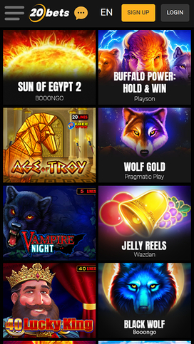 20Bets Casino Mobile Jackpot