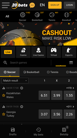 20Bets Casino Mobile Sports