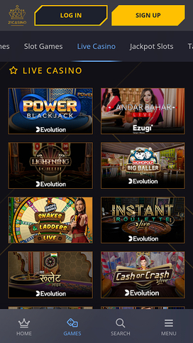 21 Casino Mobile Live Dealer