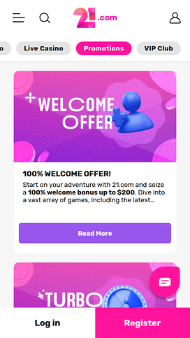 21.com Casino Mobile Promotions