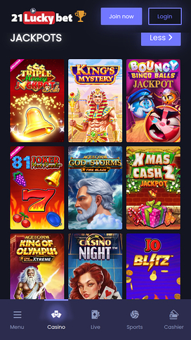 21LuckyBet Casino Mobile Jackpot