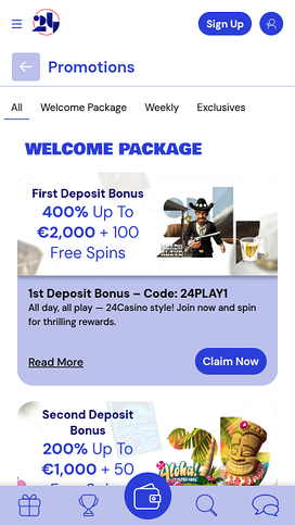 24Casino.bet Mobile Promotions