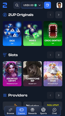 Juegos móviles de casino 2up