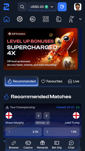 Apuestas deportivas móviles de 2up Casino