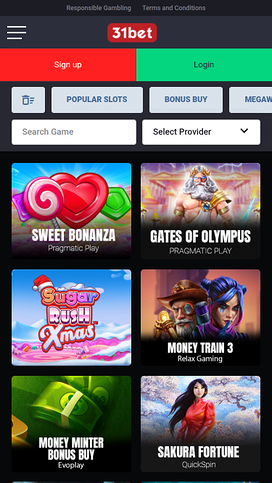 31Bet Casino Mobile Games