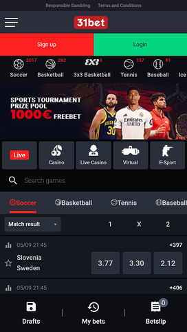 31Bet Casino Mobile Sports