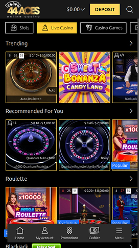 44Aces Casino Mobile Live Dealer