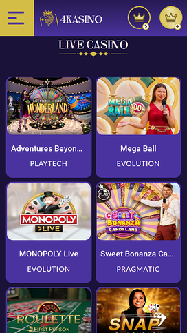 4Kasino Mobile Live Dealer