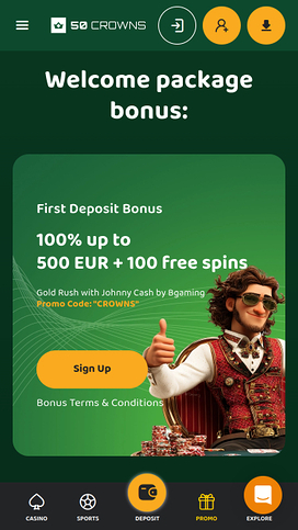 50Crowns Casino Mobile Promotions