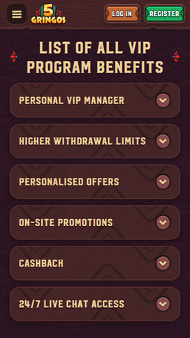 5Gringos Casino Mobile Vip Program