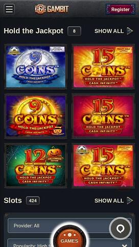 Página móvil del jackpot del casino 666 Gambit