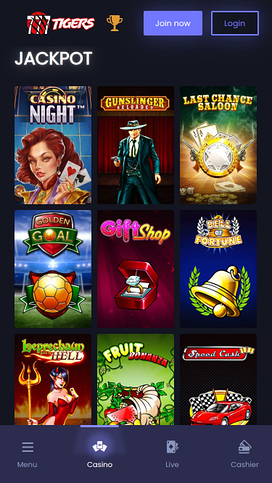 777Tigers Casino Mobile Jackpot