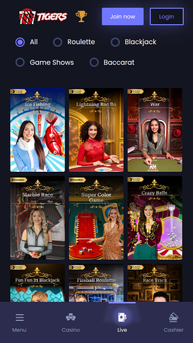 777Tigers Casino Mobile Live Dealer