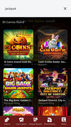 Jackpot móvil del casino 777Vault