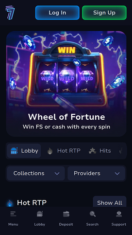 7Bit Casino Mobile Homepage