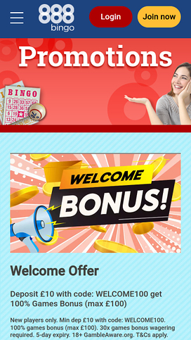 888 Bingo Casino Mobile Promotions