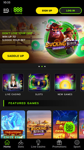 888 Casino Mobile Homepage