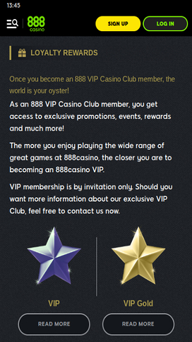 888 Casino Mobile VIP