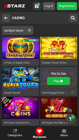 Jackpot móvil del casino 888STARZ