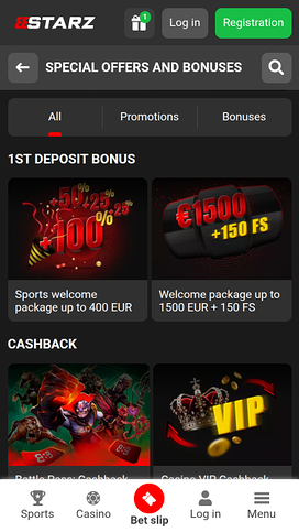Promociones móviles del casino 888STARZ