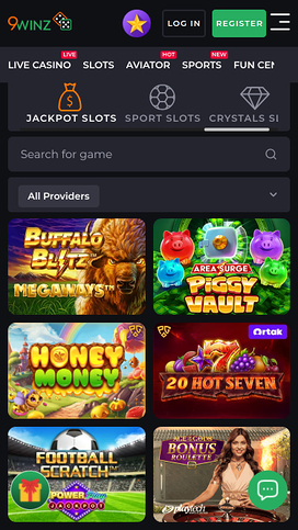 9Winz Casino Mobile Jackpot