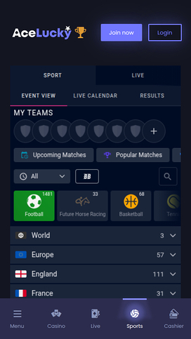 Ace Lucky Casino Mobile Sports