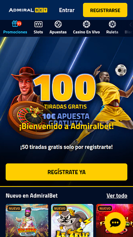 AdmiralBet Casino Mobile Homepage