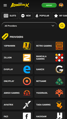 Admiral X Casino Game Developers Mobile