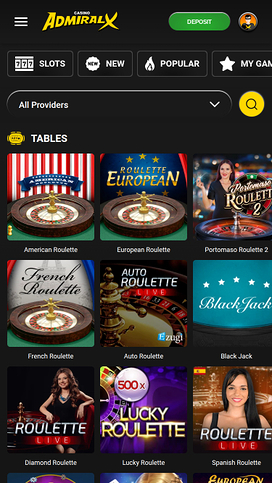 Admiral X Casino Live Dealer Mobile