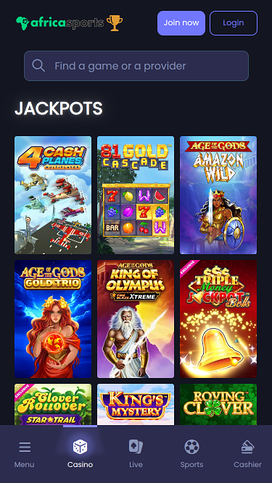 AfricaSports Casino Mobile Jackpot