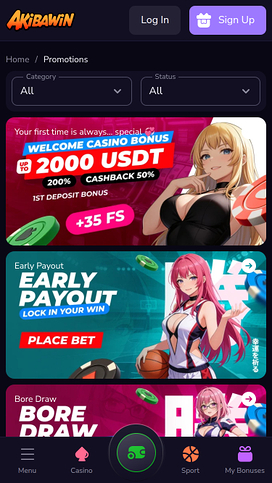 Promociones del casino Akibawin