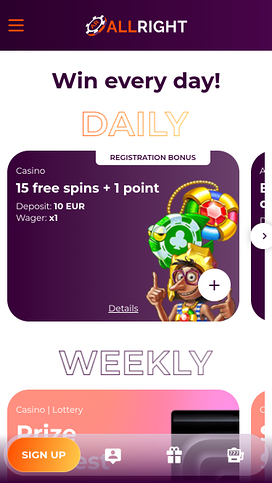 All Right Casino Mobile Promotions