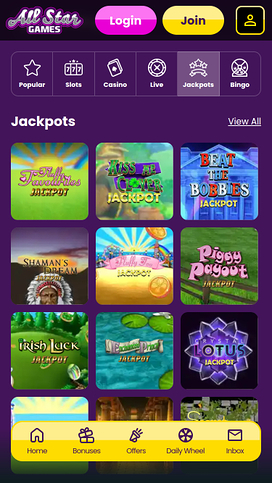 All Star Games Casino Mobile Jackpot