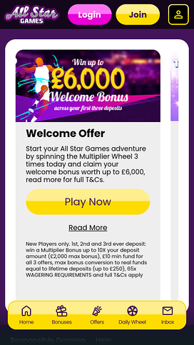 All Star Games Casino Mobile Promotions