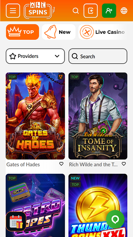 AllSpins Casino Mobile Games