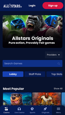 Allstars.io Casino Mobile Games