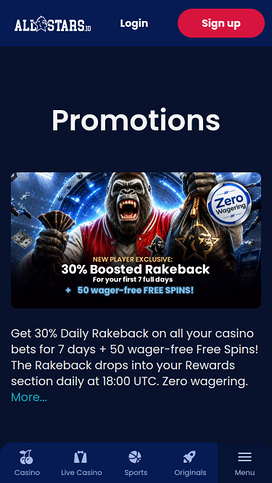 Allstars.io Casino Mobile Promotions
