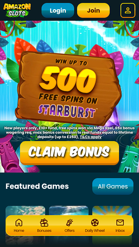 Amazon Slots Casino Mobile Homepage