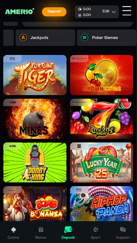 Amerio.bet Casino Mobile Games