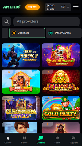 Amerio.bet Casino Mobile Jackpot
